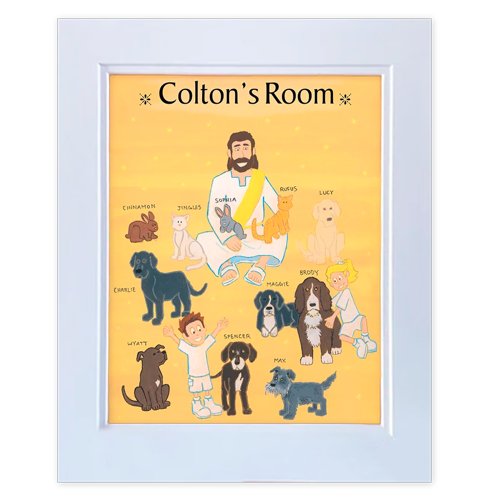 My Room - Animals & Jesus - 11x14 Double-mat Personalized Room Print