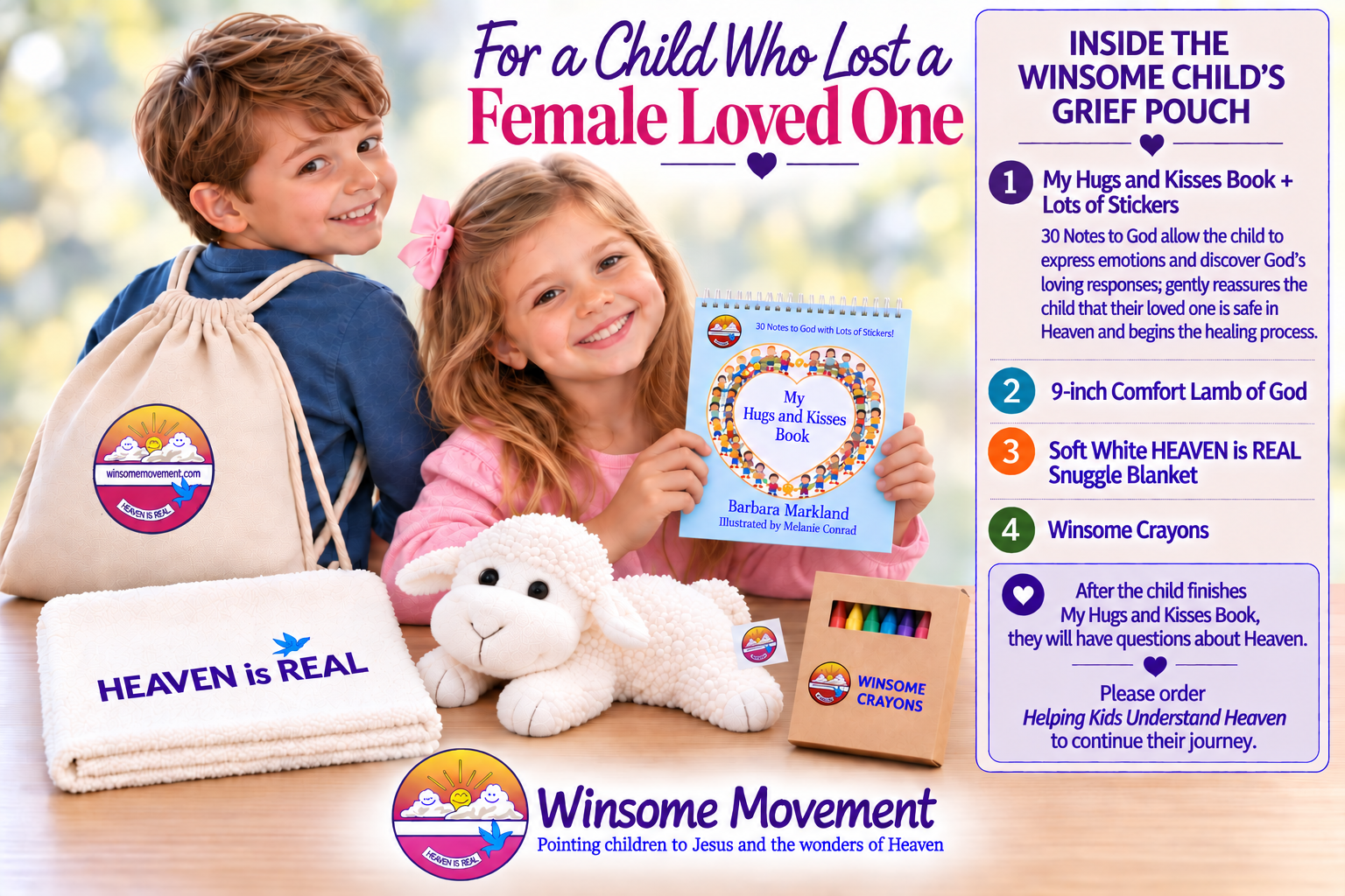Winsome Child's Grief Pouch - Loss of Female Loved One